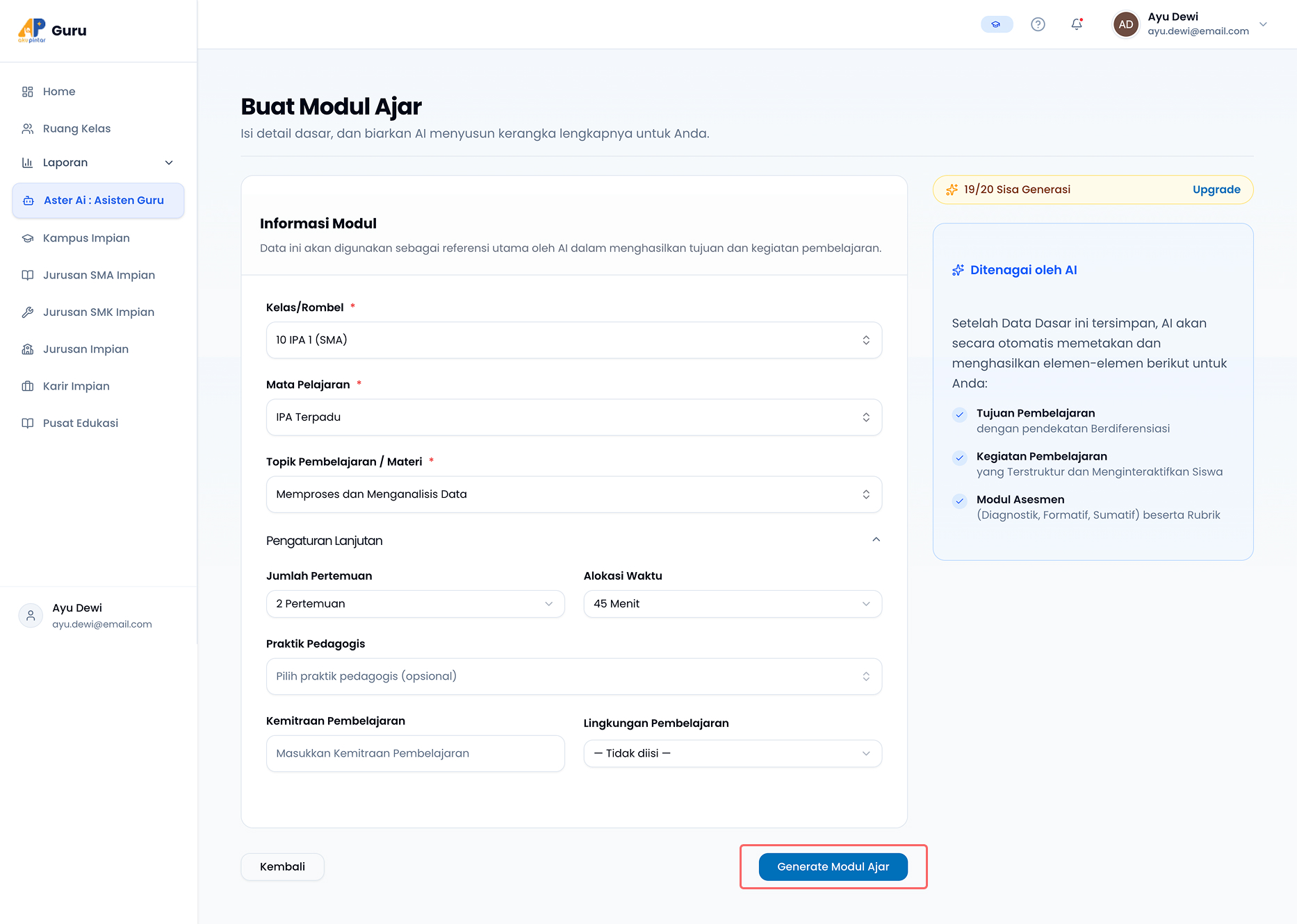 Formulir Pembuatan Modul Ajar