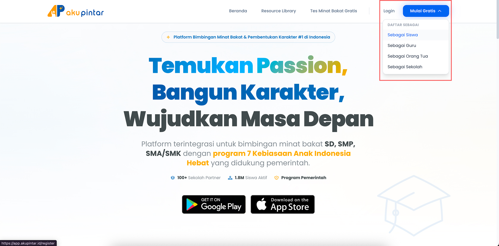 Registrasi Menu