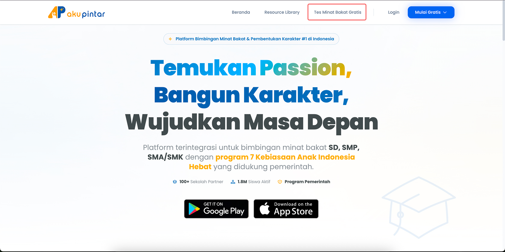 Menu Tes Minat Bakat Gratis